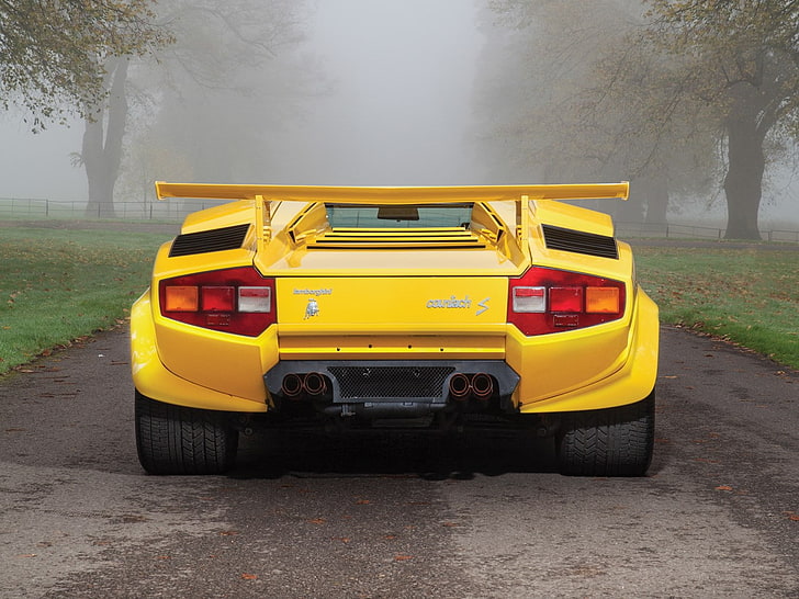 Lamborghini Countach, classic car, yellow cars, mode of transportation