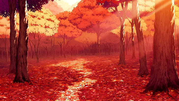 Floresta de anime, anime de floresta papel de parede HD