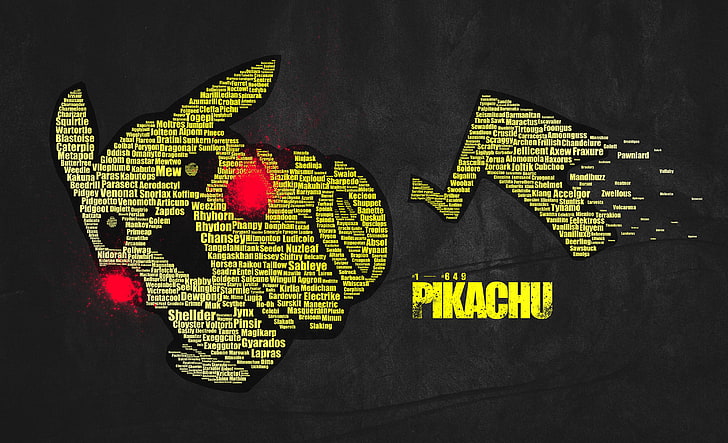 Pokemon Pikachu cloud text wallpaper, Pokemon First Generation