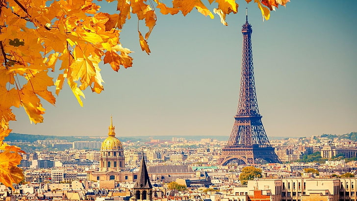 eiffel tower, paris, france, europe, cityscape, autumn, HD wallpaper
