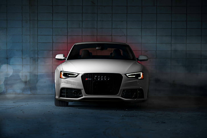 audi, rs5, front view, white