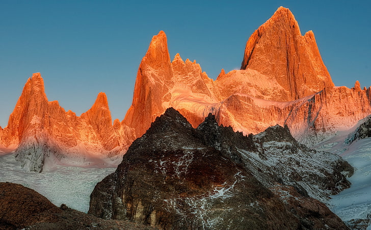 El Chalten, Patagonia, brown and beige mountains, South America