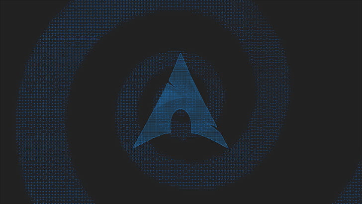 arch linux, ubuntu, logo, computer, 4k, hd, silhouette, blue