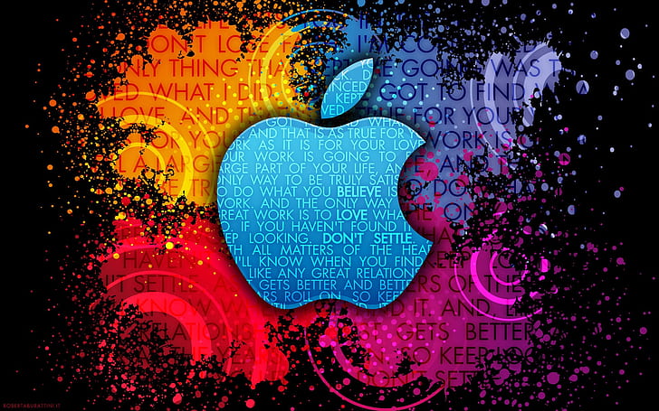 Apple Colorful background creative logo, blue, purple, and pink apple brand logo HD wallpaper