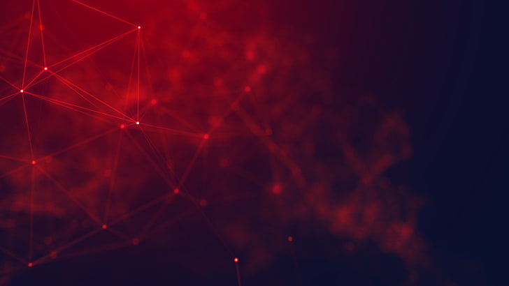 geometry, cyberspace, lines, abstract, red, night, dark, backgrounds, HD wallpaper