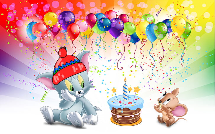 Tom-And-Jerry-first-birthday-cake-Desktop-HD-Wallpaper-for-Mobile-phones-Tablet-and-PC-1920×1200