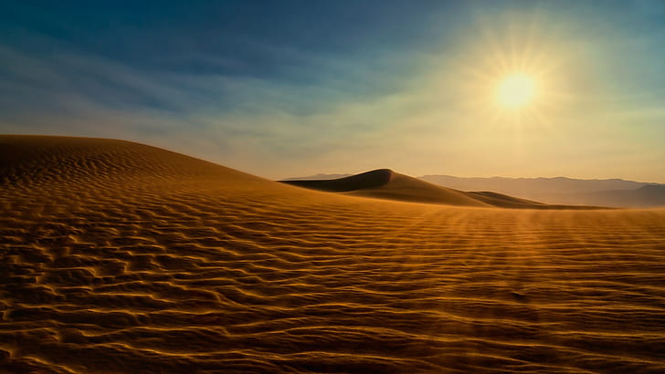 Sahara Desert, Sun, Landscape, Sand, Dunes, HD wallpaper