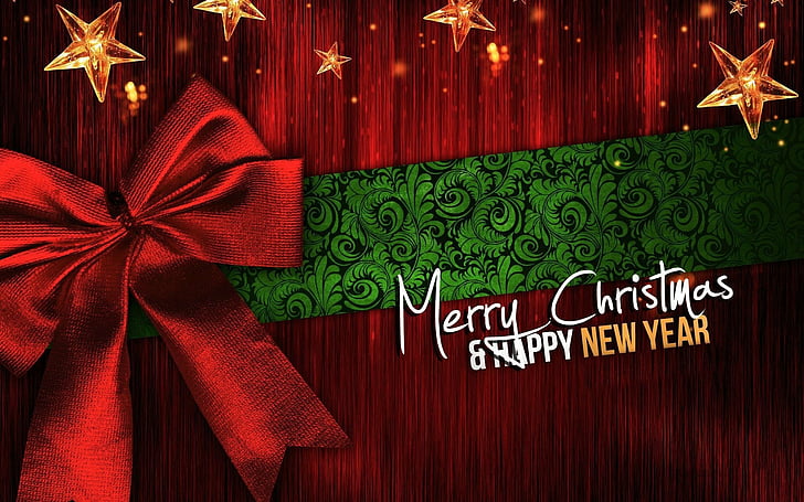 HD wallpaper: Holiday, Christmas, Green, Merry Christmas, New Year, Red,  Ribbon | Wallpaper Flare