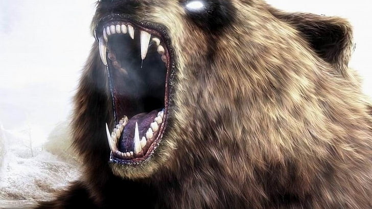 brown bear digital wallpaper, bears, creature, artwork, animal, HD wallpaper