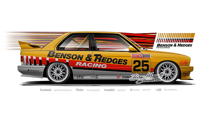Axesent Creations, BMW M3 E30, render, race cars, ATCC, Australian Touring Car Championship, HD wallpaper