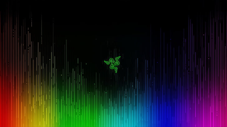 Razer logo digital wallpaper, Razer Inc., green color, night