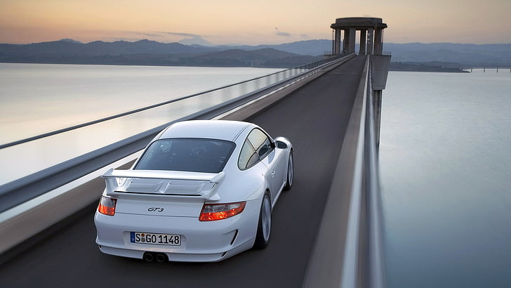 Porsche 911, car, Porsche 911 GT3, white cars, transportation, HD wallpaper