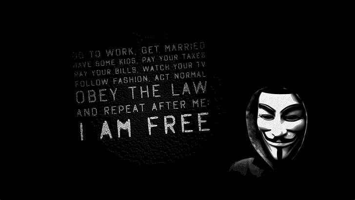 Guy Fawkes, Guy Fawkes mask, typography, artwork, HD wallpaper
