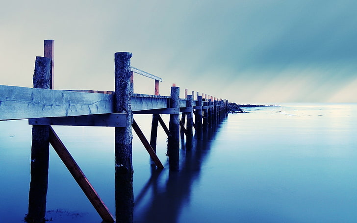 yatch dock, water, pier, blue, sea, sky, architecture, tranquil scene, HD wallpaper