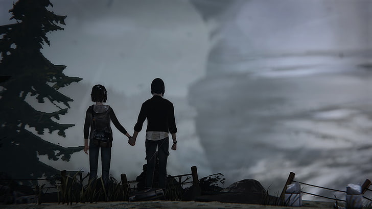 male and female holding hands wallpaper, Life Is Strange, Max Caulfield, HD wallpaper