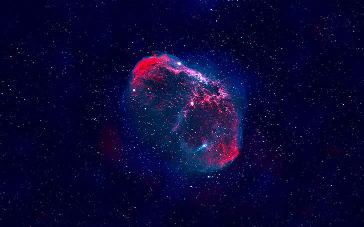 Crescent Nebula 5K, Blue, Space, Galaxy, Universe, Spacescape