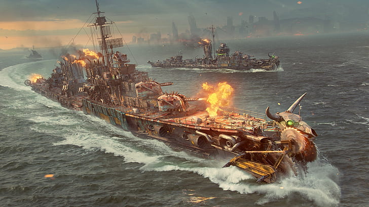 Warships, World of Warships, Dieselpunk, HD wallpaper