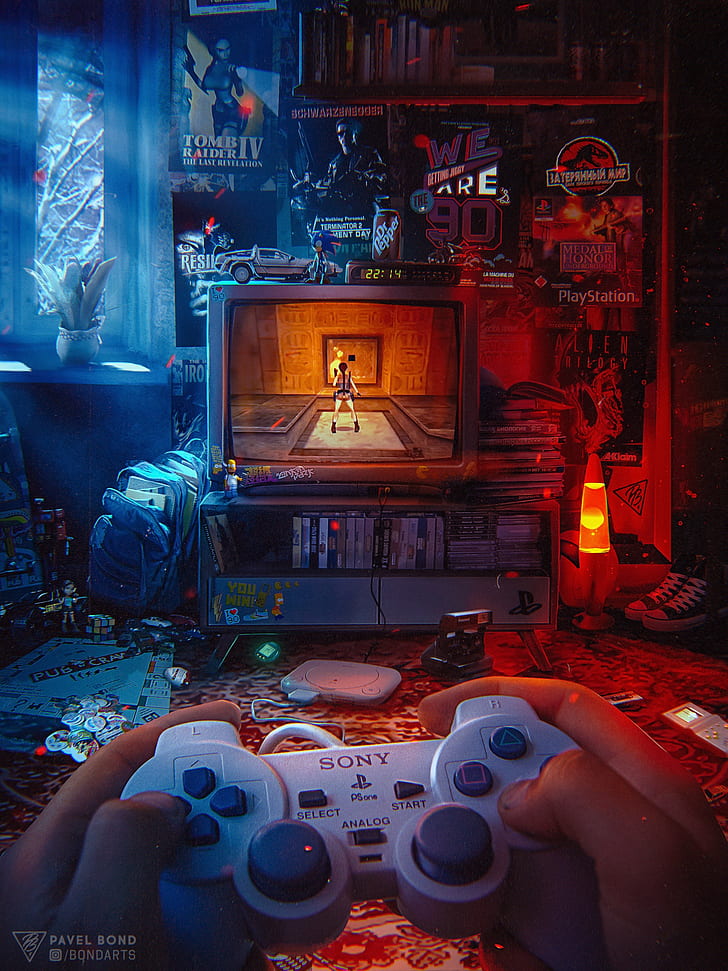 Play Station, joystick, Tomb Raider, Tomb Raider IV: The Last Revelation, HD wallpaper