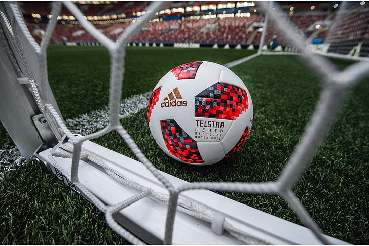 white and red adidas soccer ball, The ball, Sport, Gate, Football, HD wallpaper