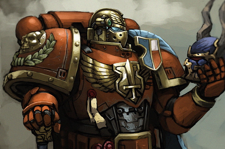red robot illustration, Warhammer 40000, Blood Angels, Warhammer 40K