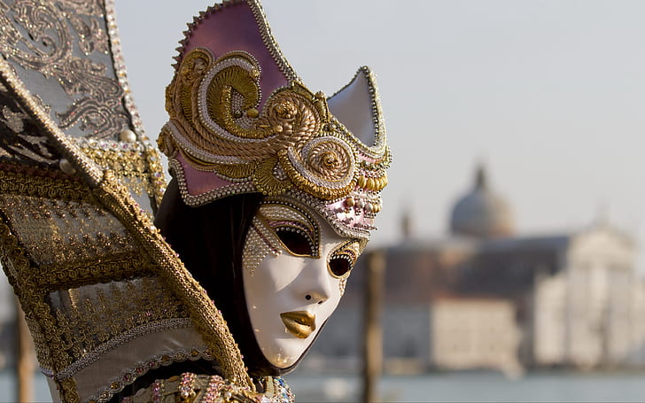 mask, masquerade, Venice, HD wallpaper