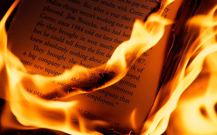 Burning of books, HD wallpaper