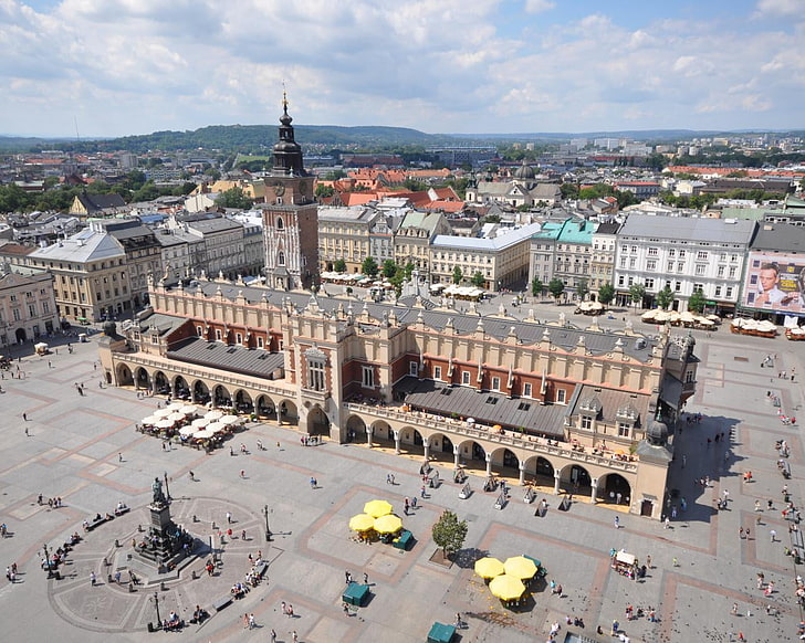 Kraków, city, Main square, Poland, Sukiennice, architecture