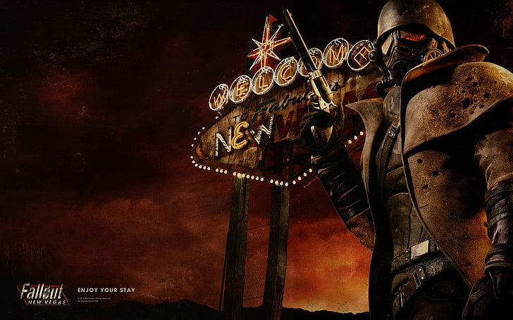 Fallout game wallpaper, Fallout: New Vegas, video games, gun, HD wallpaper