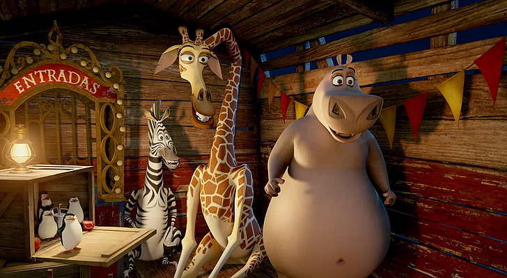 Madagascar (movie), digital art, movies, animation, representation