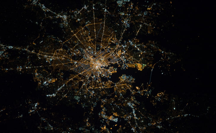 Baltimore, Maryland at Night - Nasa,..., Space, Earth, Crew, River, HD wallpaper