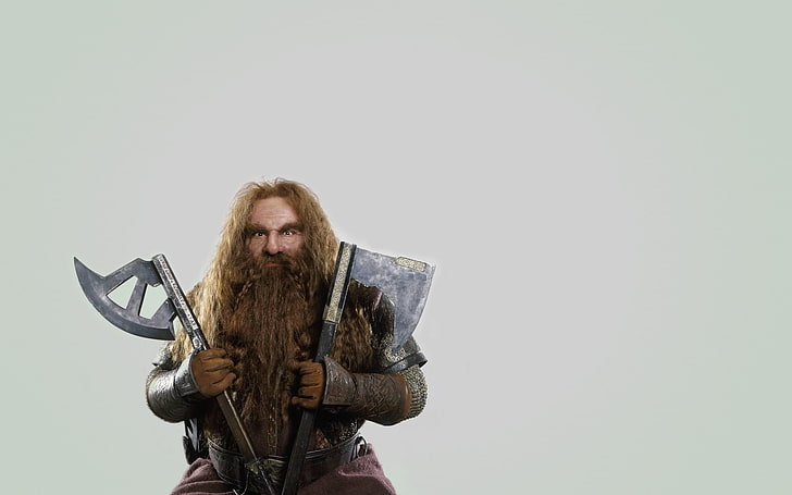 Axes, Dwarfs, Gimli, Moustache, The Lord Of The Rings, one person