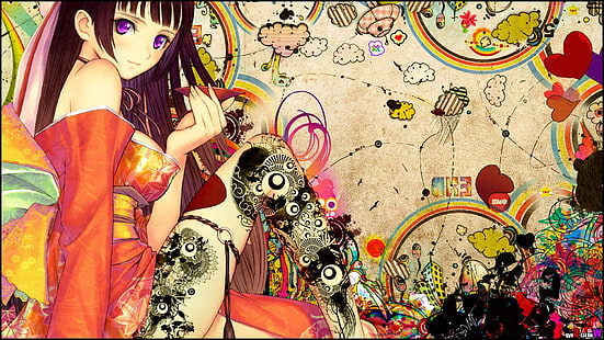 HD wallpaper: anime, Anime Girls, cleavage, Colorful, Manga, Mistral ...