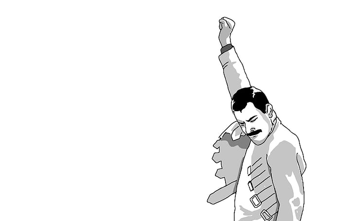 Meme Freddie Mercury, man raising his man illustration, funny, HD wallpaper
