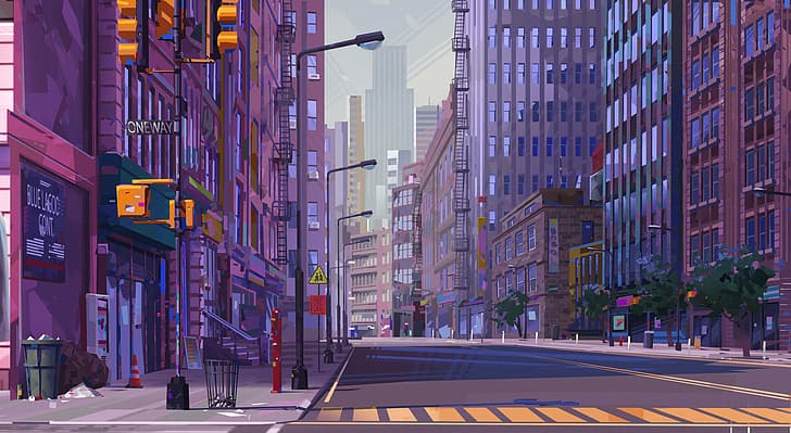 artwork, digital art, New York City, street, urban, USA, HD wallpaper