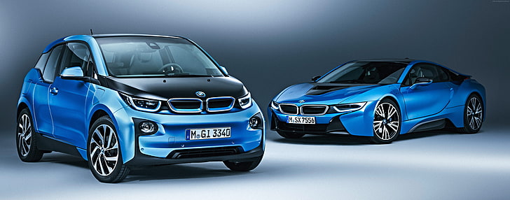 electric cars, blue, BMW i3 Protonic Blue, mode of transportation, HD wallpaper
