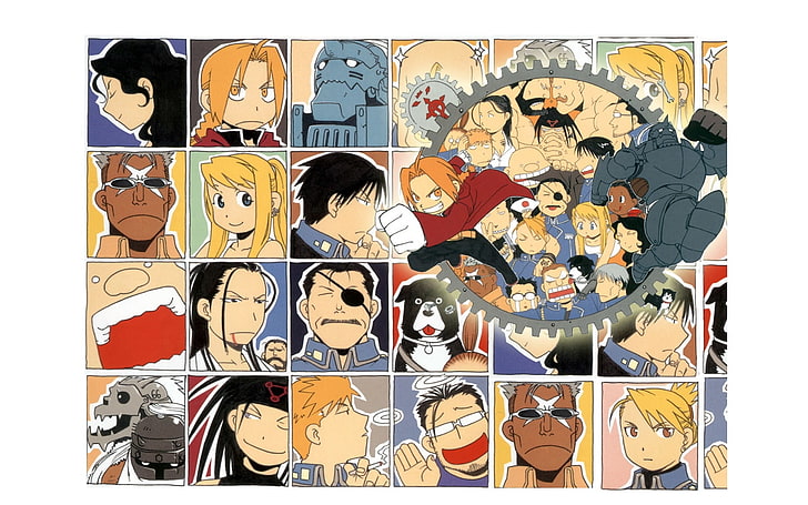 edward elric, winry rockbell, alphonse elric, riza hawkeye, roy mustang,  and 2 more (fullmetal alchemist)