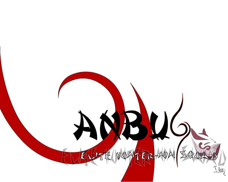Anbu wallpaper, Naruto Shippuuden, anime, art and craft, red, HD wallpaper