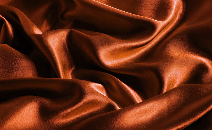 orange satin, background, color, texture, silk, fabric, brown, HD wallpaper