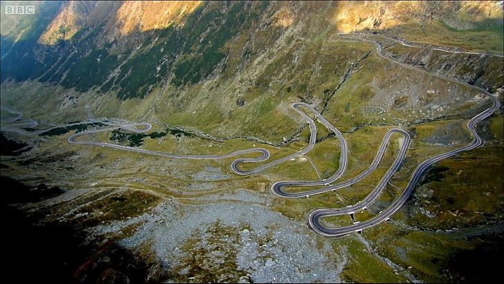 hairpin turns, Top Gear, road, landscape, environment, nature, HD wallpaper