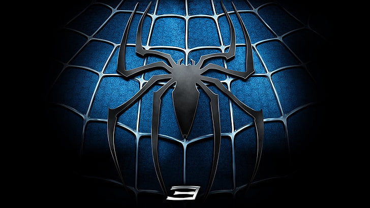 Spider-Man, movies, Spider-Man 3, blue, black background, indoors, HD wallpaper