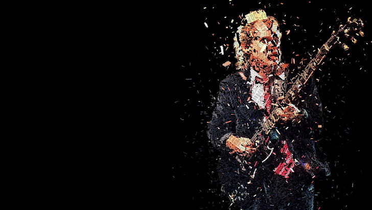 AC DC, Angus Young, Typographic Portraits, HD wallpaper