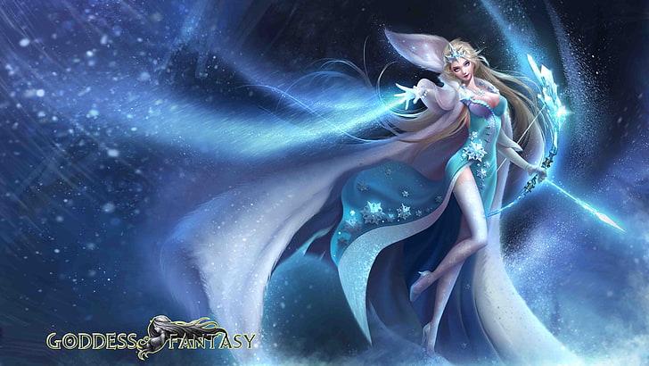 Snow Queen-ice and snow-League Of Angels-Splash Art-Desktop HD Wallpaper-5249×2953, HD wallpaper