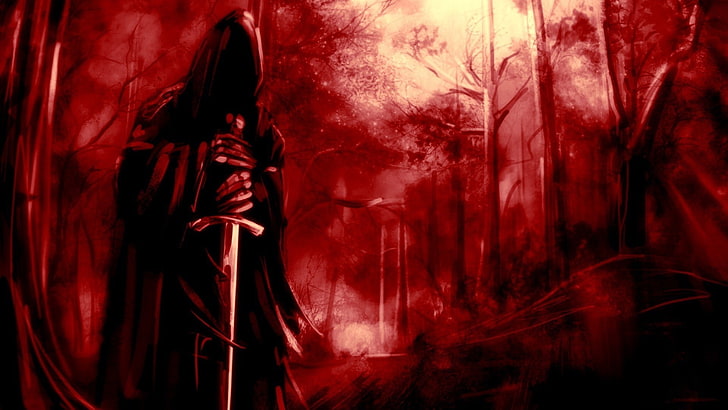 Nazgûl, The Lord Of The Rings, red, one person, hair, horror