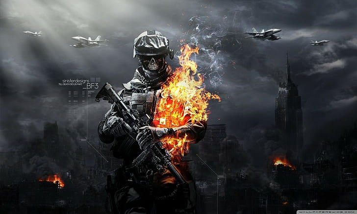 Người chơi game chắc hẳn không thể bỏ qua bức tranh nền của trò chơi Battlefield 3 hấp dẫn, mang đến cảm giác hưng phấn và phấn khích khi hoà mình vào cuộc chiến quyết liệt.