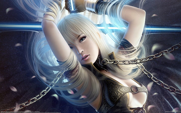 Fantasy girl with chains, HD wallpaper