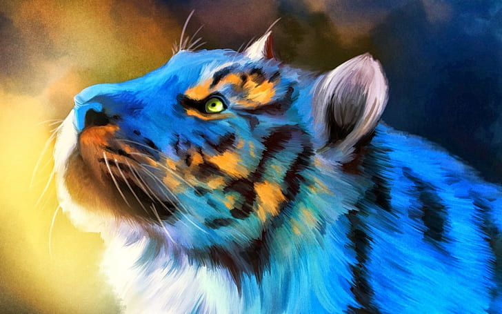 HD wallpaper: digital art animals tiger, animal themes, one animal, animal  body part | Wallpaper Flare