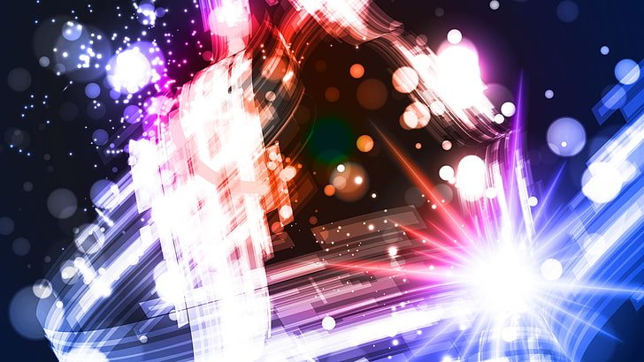 abstract, 3D Abstract, vector art, colorful, illuminated, night