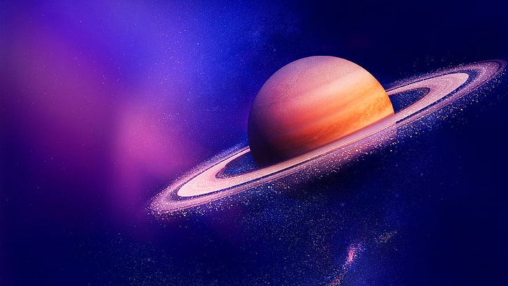 saturn, planet, ringed planet, planetary ring, space art, dust