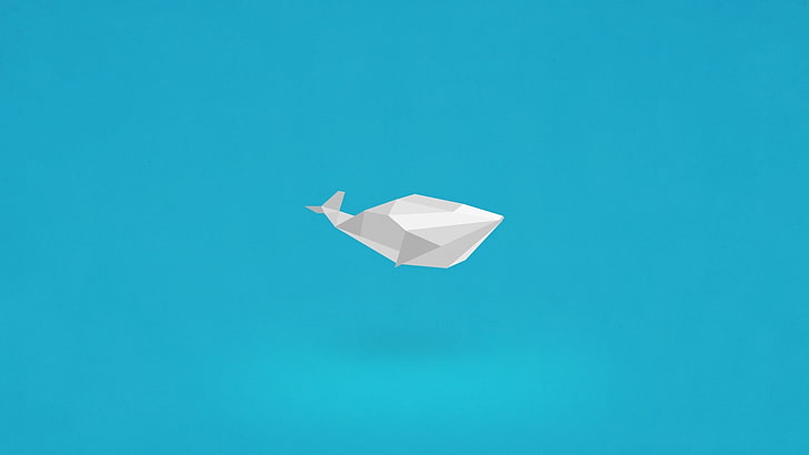 white illustration, low poly, artwork, origami, minimalism, digital art