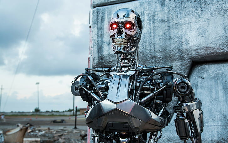 Terminator: Genisys, robot T-800, terminator robot, metal, Movie, HD wallpaper